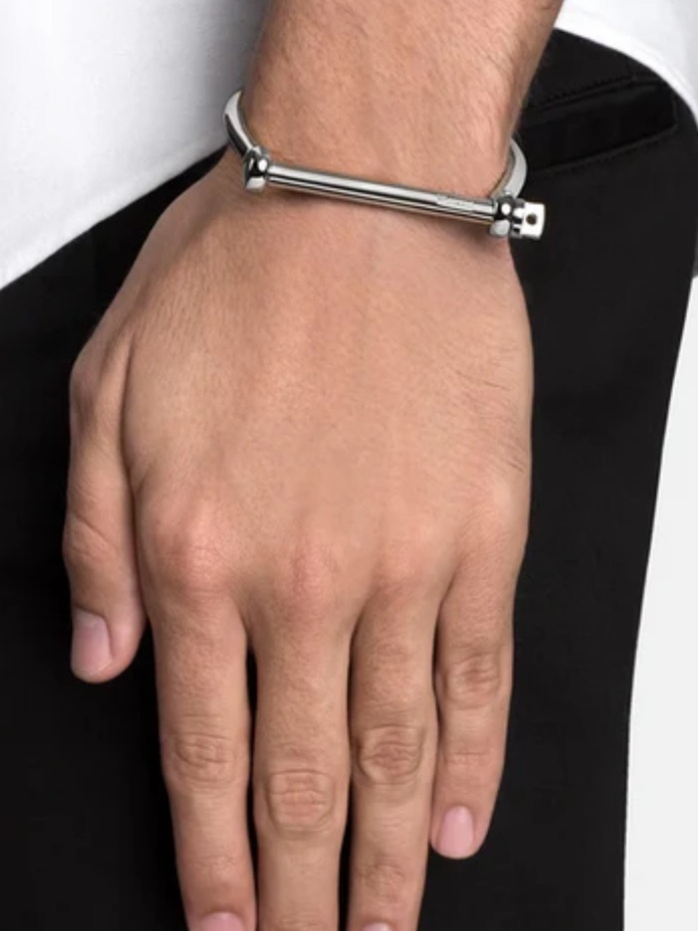 Classic Screw Cuff Bracelet Silver
